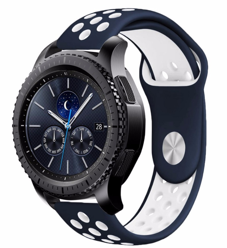 Samsung Gear S3 Classic & Frontier sport band (blauw/wit)
