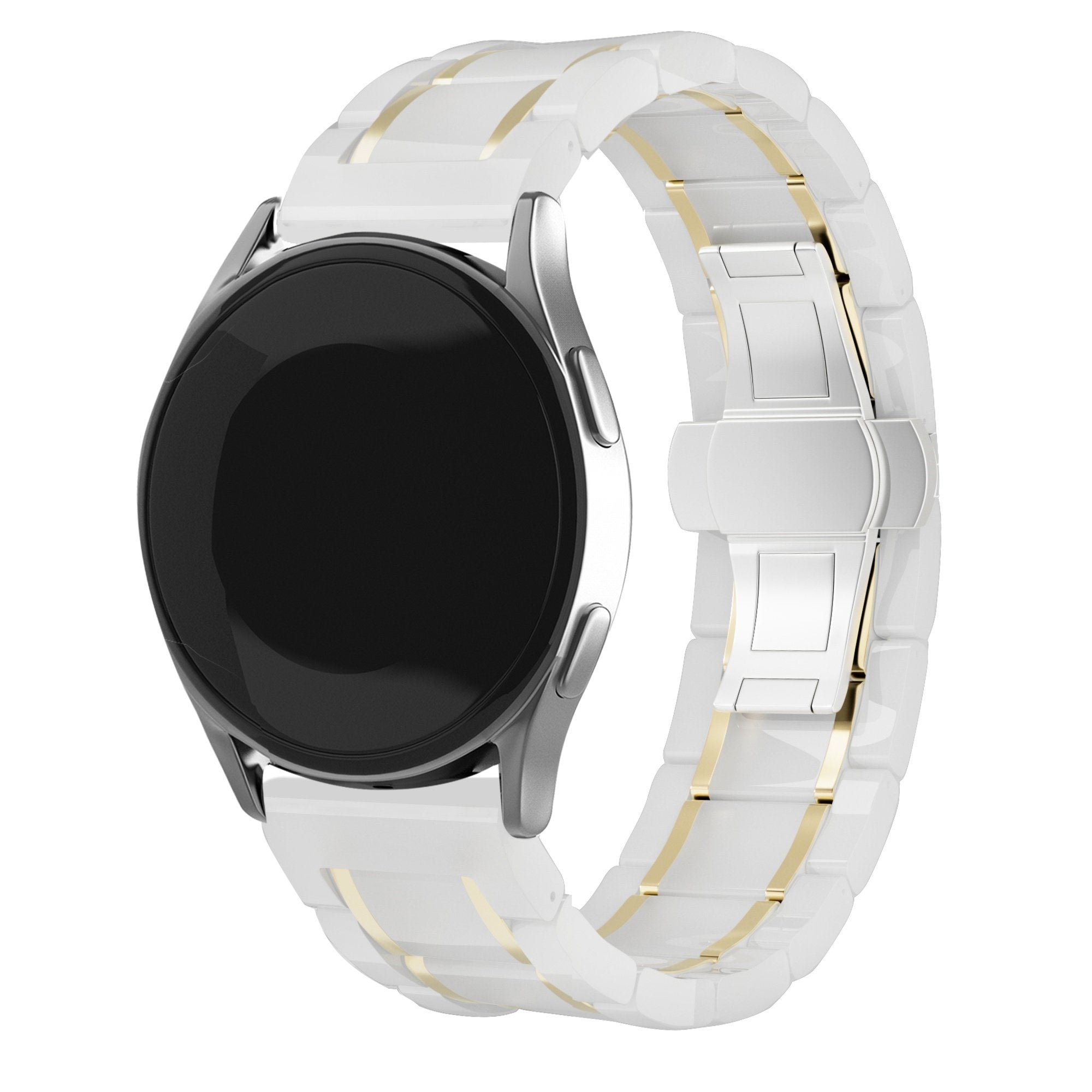 Samsung Galaxy Watch 7 - 40mm keramiek stalen band (wit/goud)