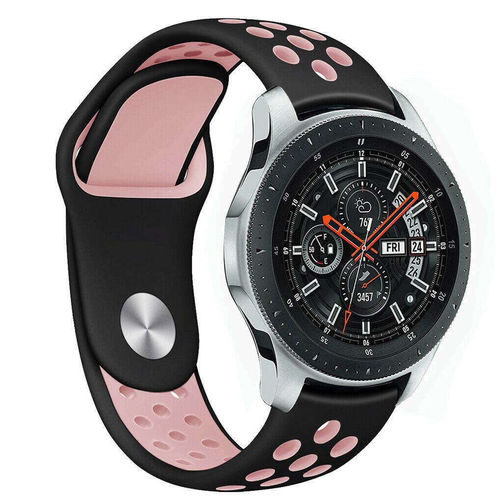 Samsung Galaxy Watch sport band 45mm / 46mm (zwart/roze)