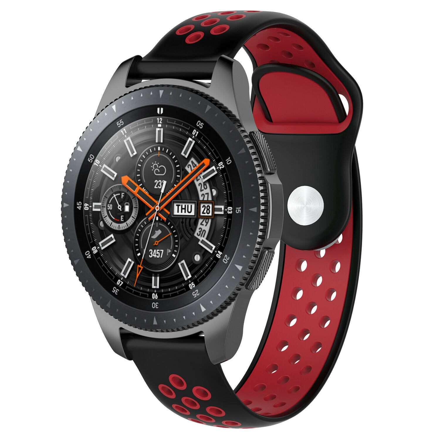 Samsung Galaxy Watch 46mm sport band (zwart/rood)