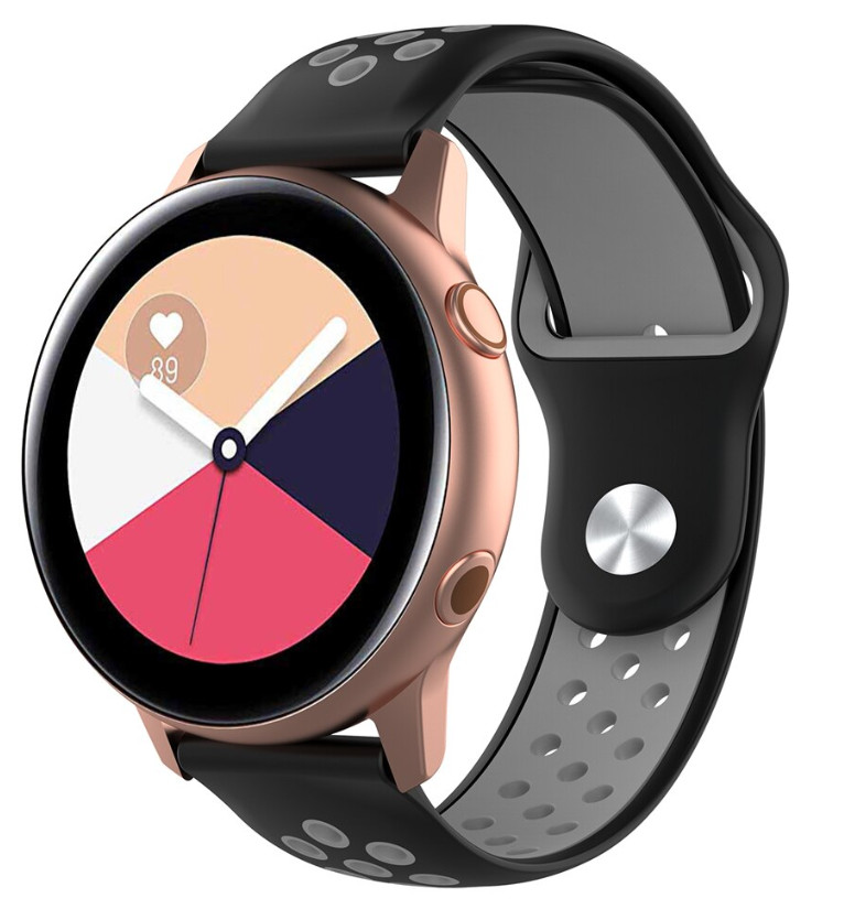 Samsung Galaxy Watch Active / Active 2 sport band (zwart/grijs)