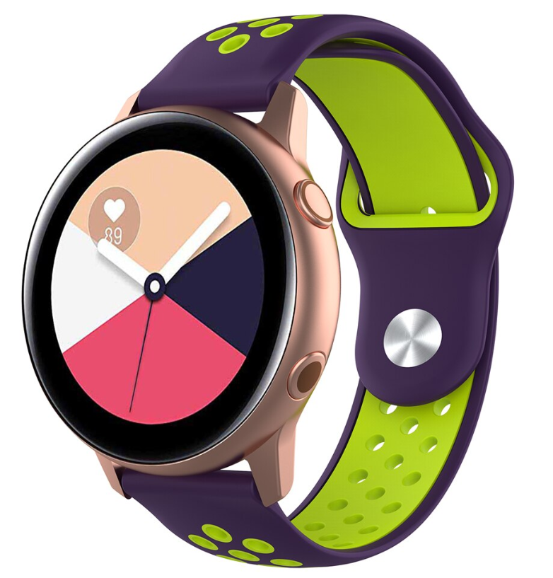 Samsung Galaxy Watch Active / Active 2 sport band (paars geel)
