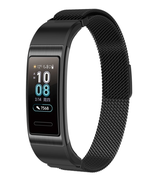 Huawei band 3 / 4 Pro Milanese band (zwart)