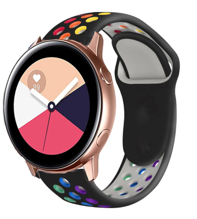 Samsung Galaxy Watch Active / Active 2 sport band (kleurrijk zwart)