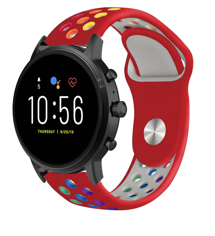 Fossil Gen 5 sport band (rood kleurrijk)