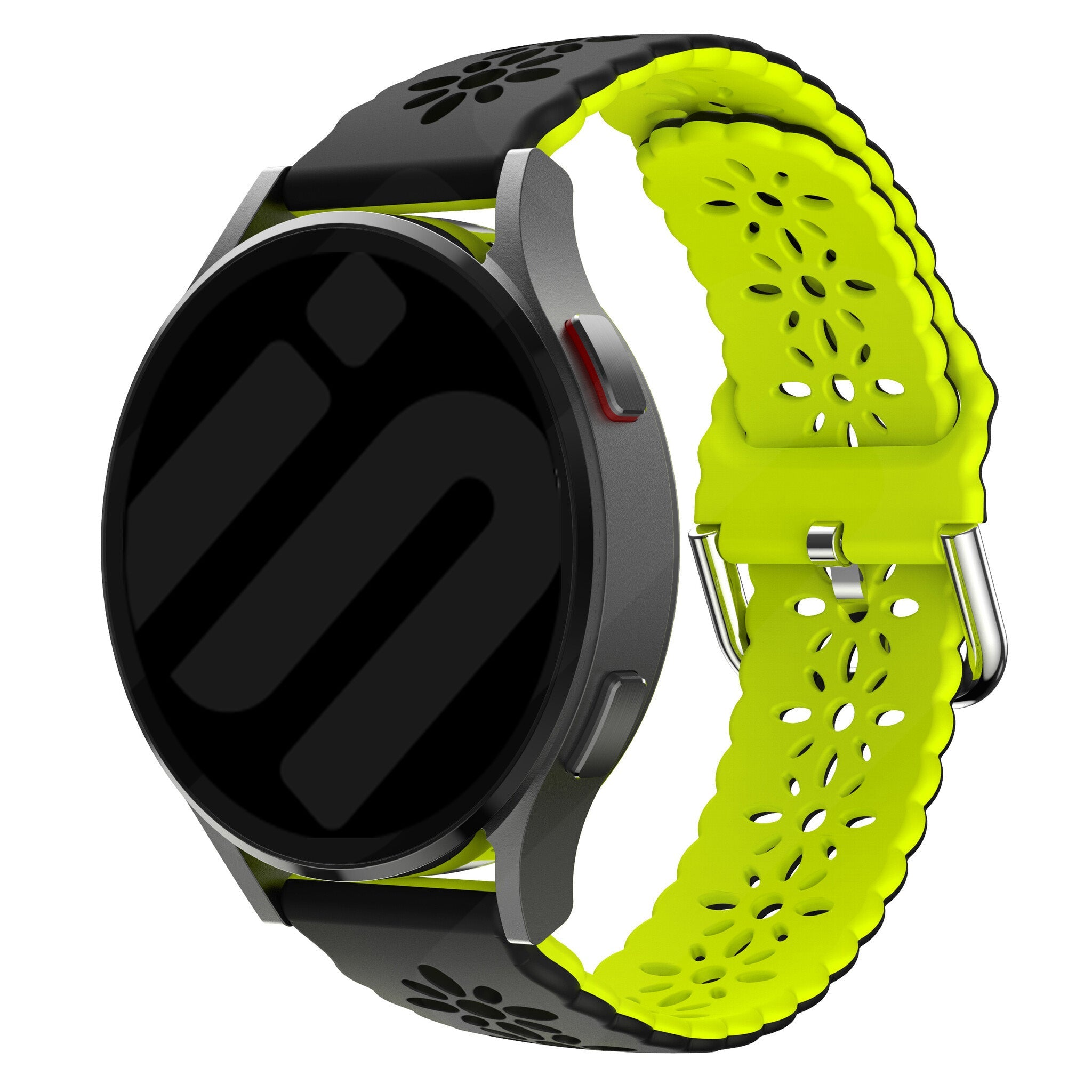 Amazfit GTS 4 siliconen bandje met patroon (zwart/groen)