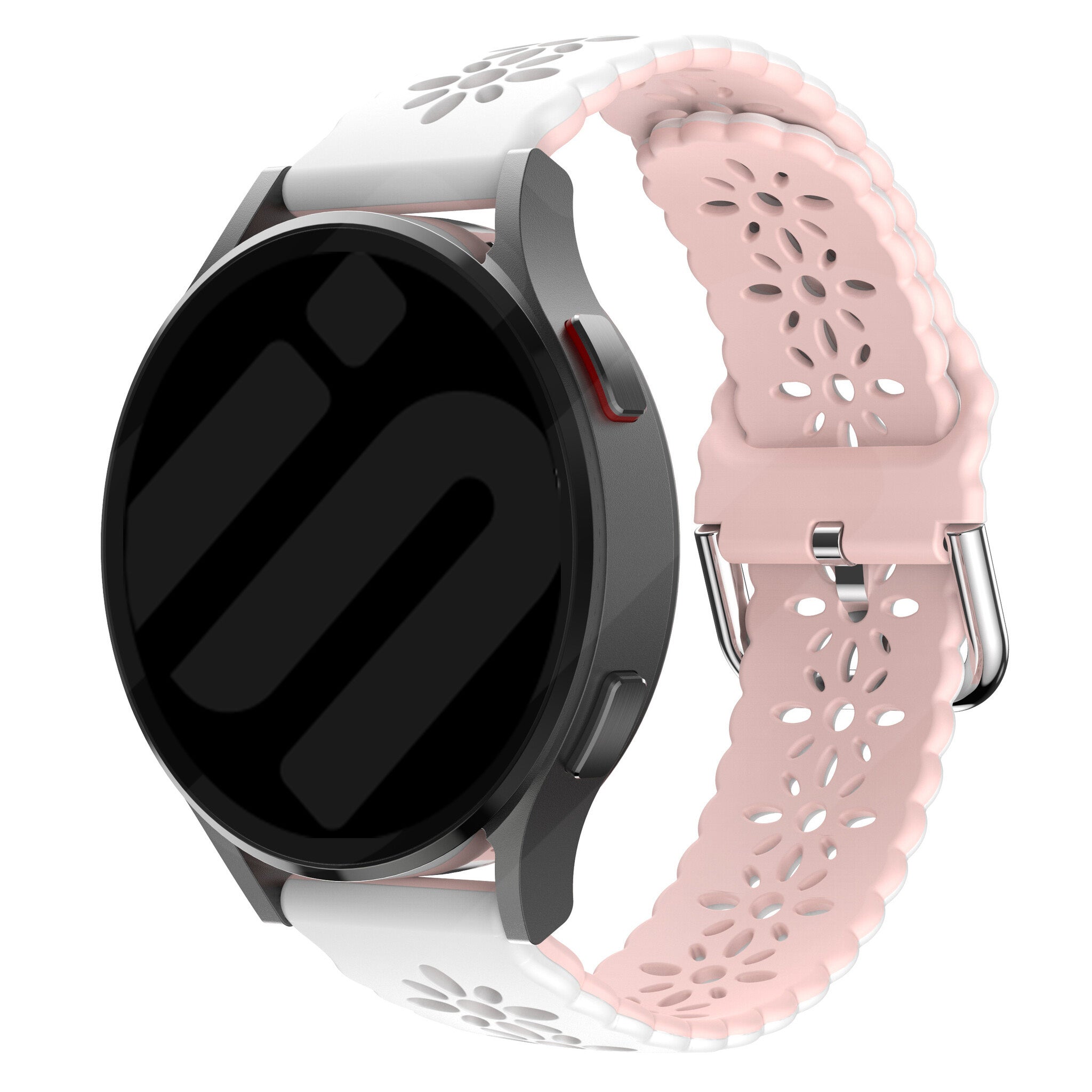 Withings ScanWatch 2 - 42mm siliconen bandje met patroon (lwit/roze)