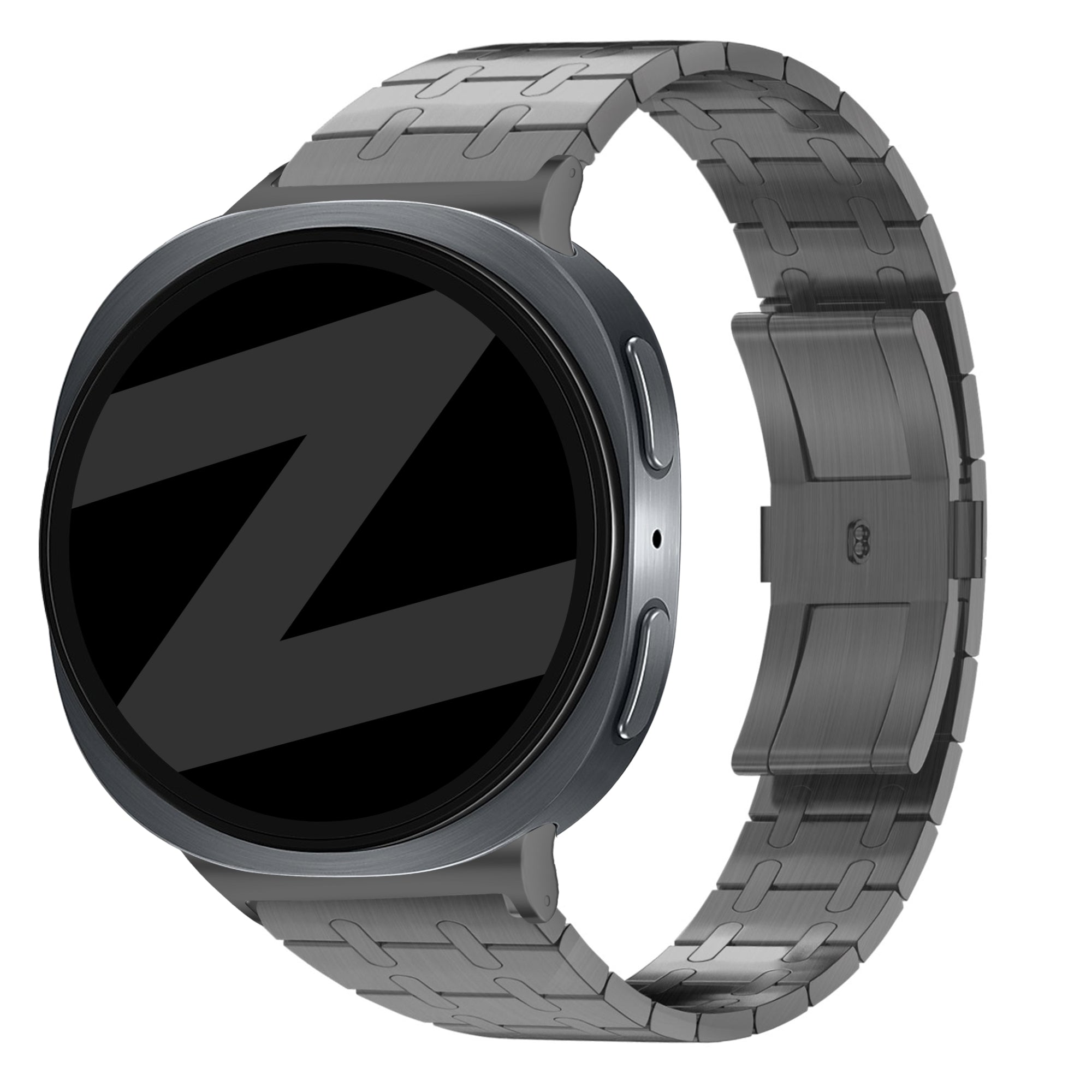 Bandz Samsung Galaxy Watch 8 - 44mm stalen band 'Royal' (zwart)