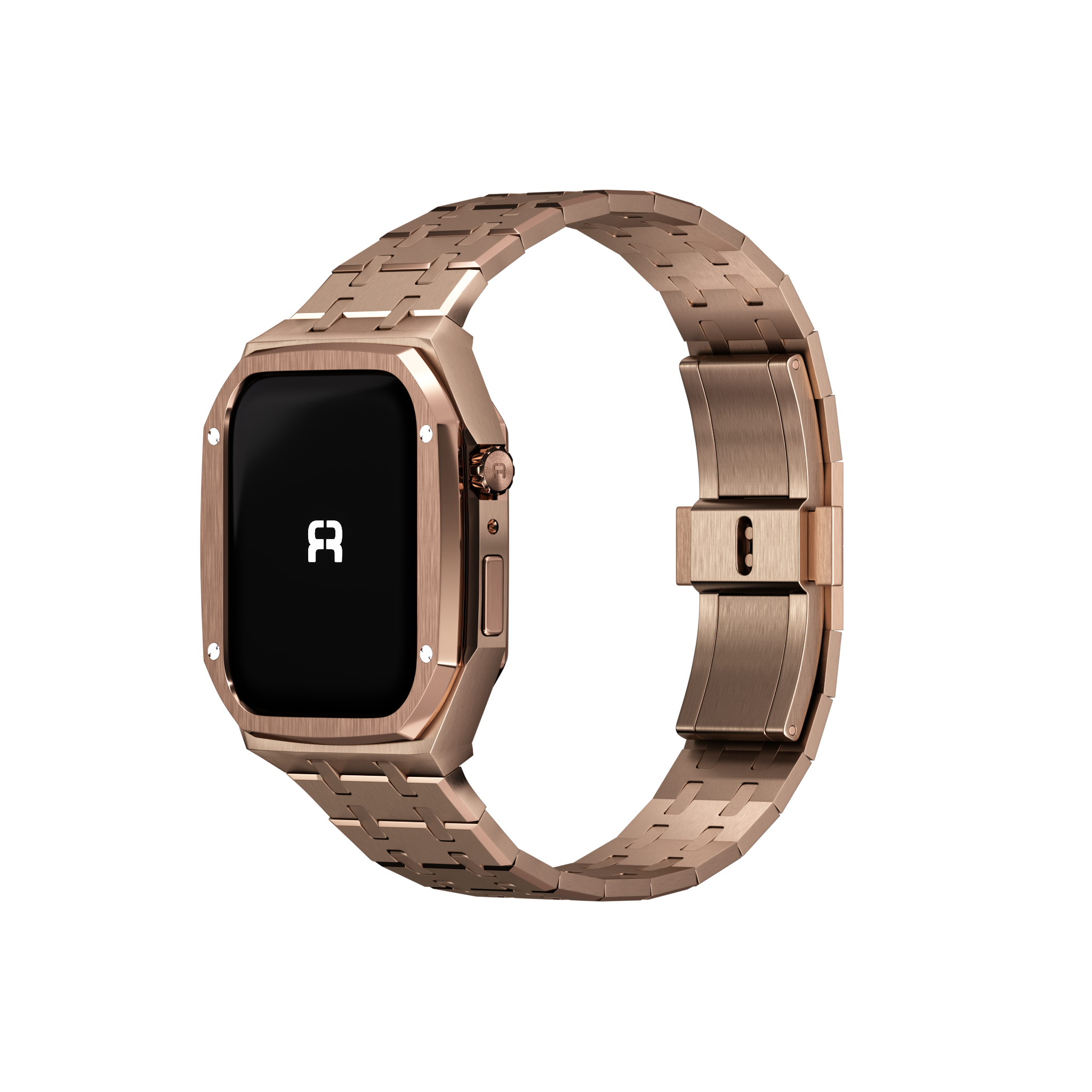 Reqior Apple Watch 45mm Kast met Stalen Band (Roségoud)