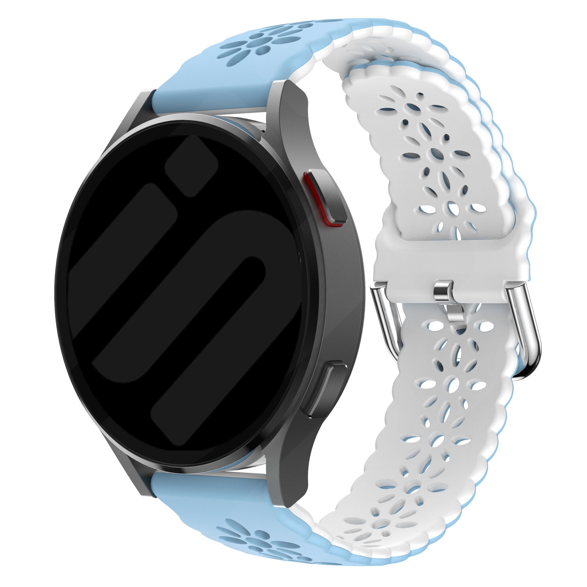 Withings ScanWatch Nova siliconen bandje met patroon (lichtblauw/wit)