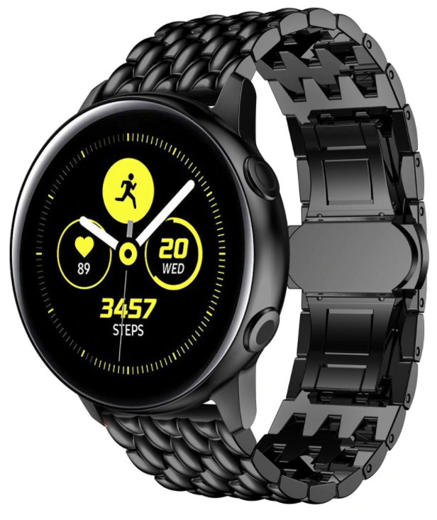 Samsung Galaxy Watch Active / Active 2 stalen draak band (zwart)