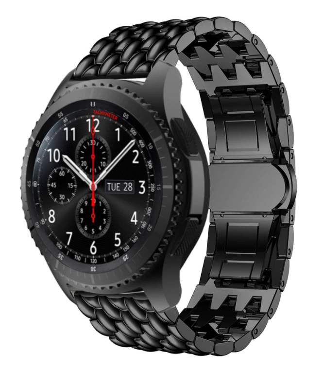 Samsung Galaxy Watch 46mm stalen draak bandje (zwart)