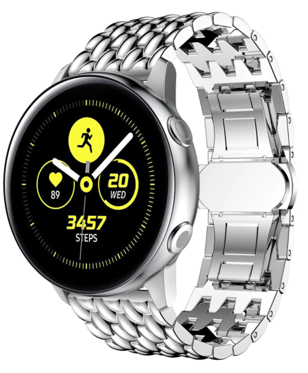 Samsung Galaxy Watch 41mm/42mm stalen draak band (zilver)