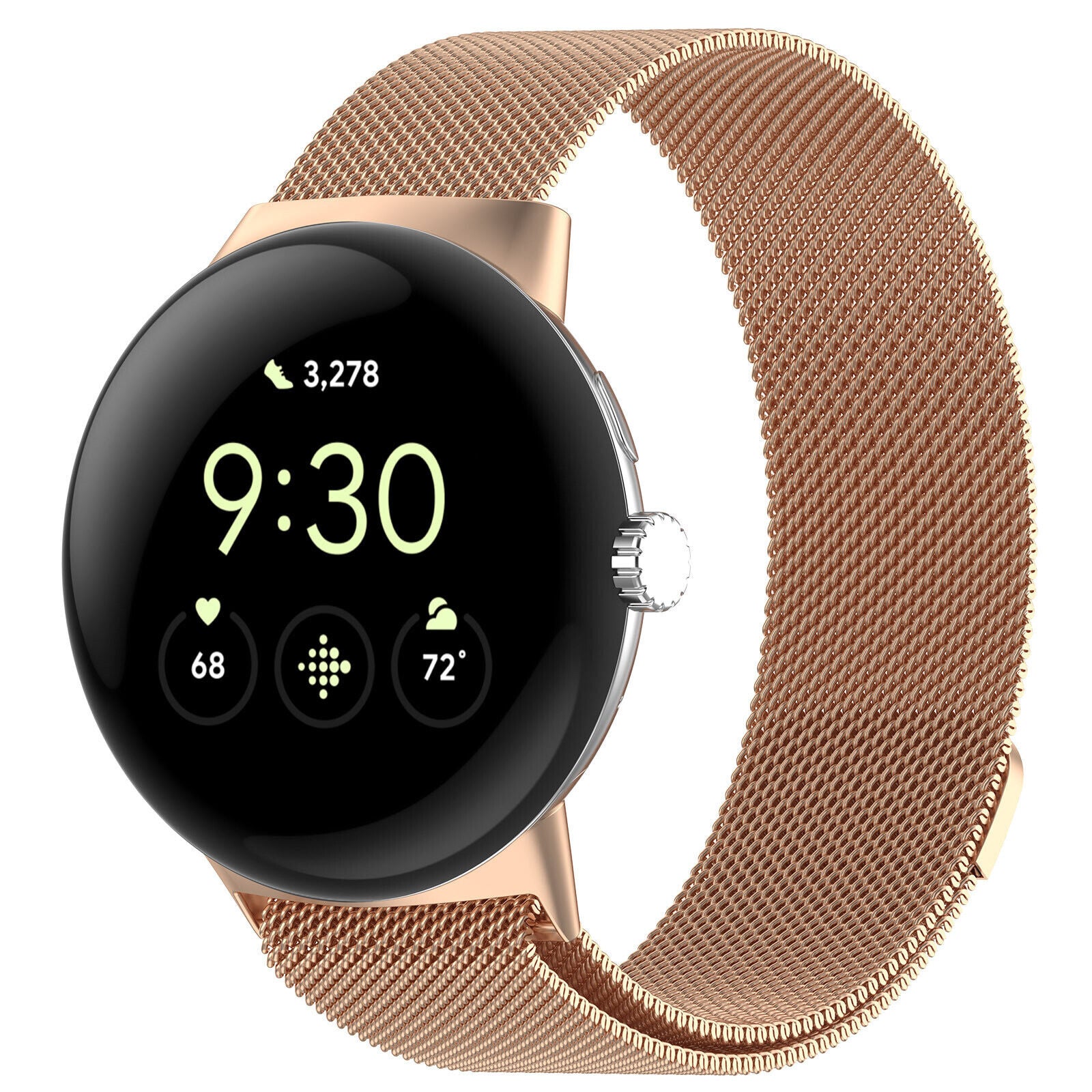 Google Pixel Watch 4 - 41mm Milanese band (rosé goud)
