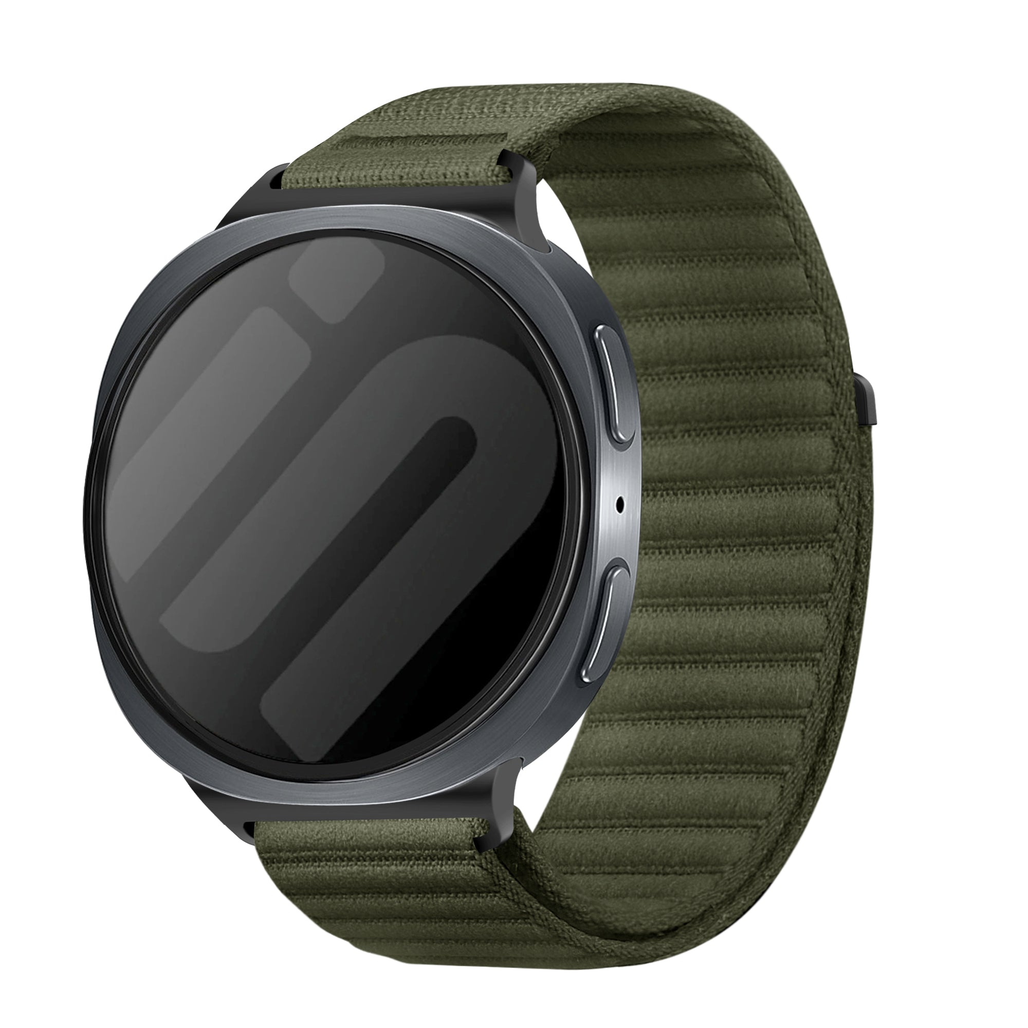 Samsung Galaxy Watch 8 - 44mm wave nylon bandje (donkergroen)