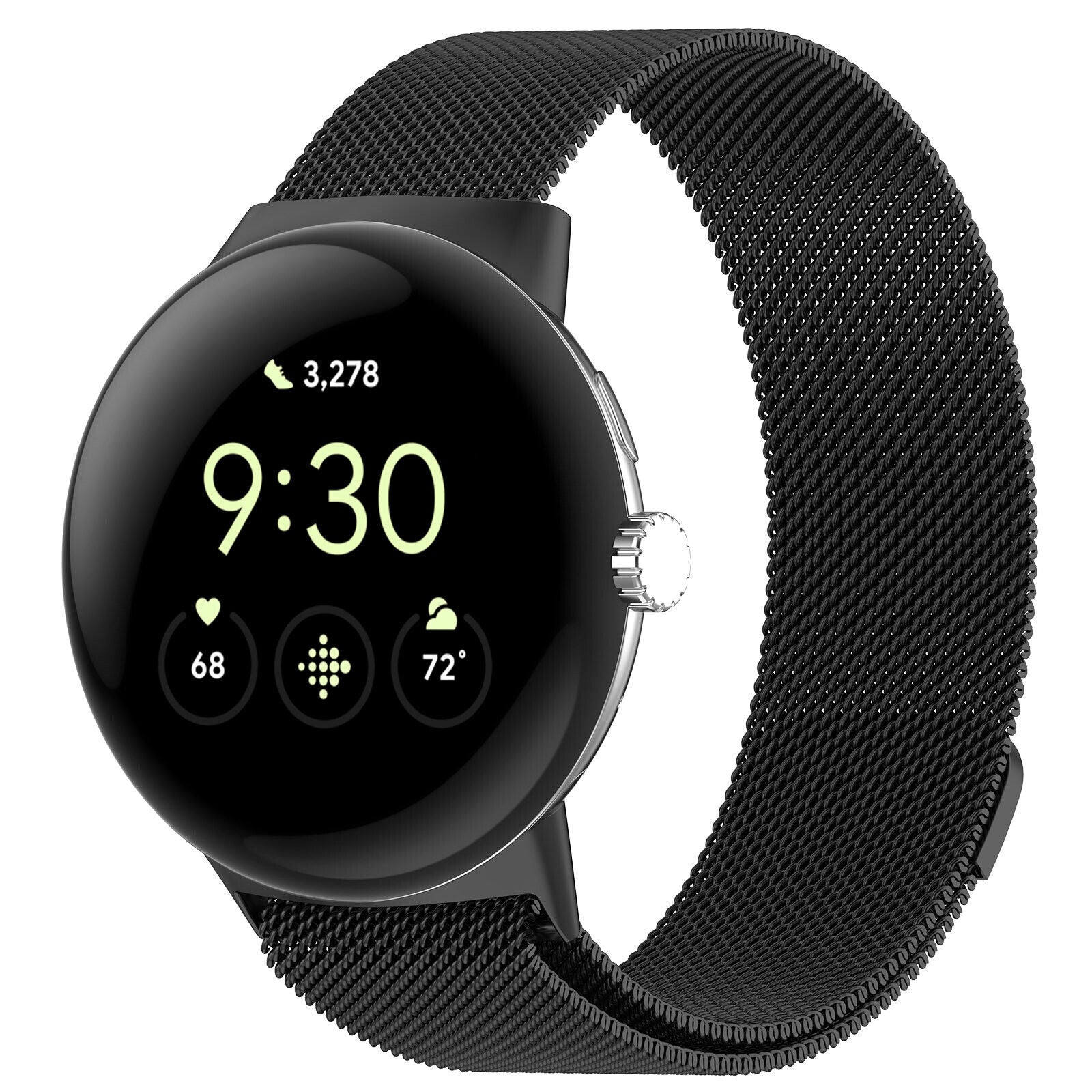 Google Pixel Watch 4 - 45mm Milanese band (zwart)