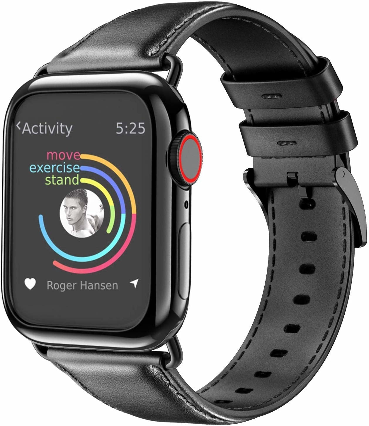 Apple Watch leren band (zwart)