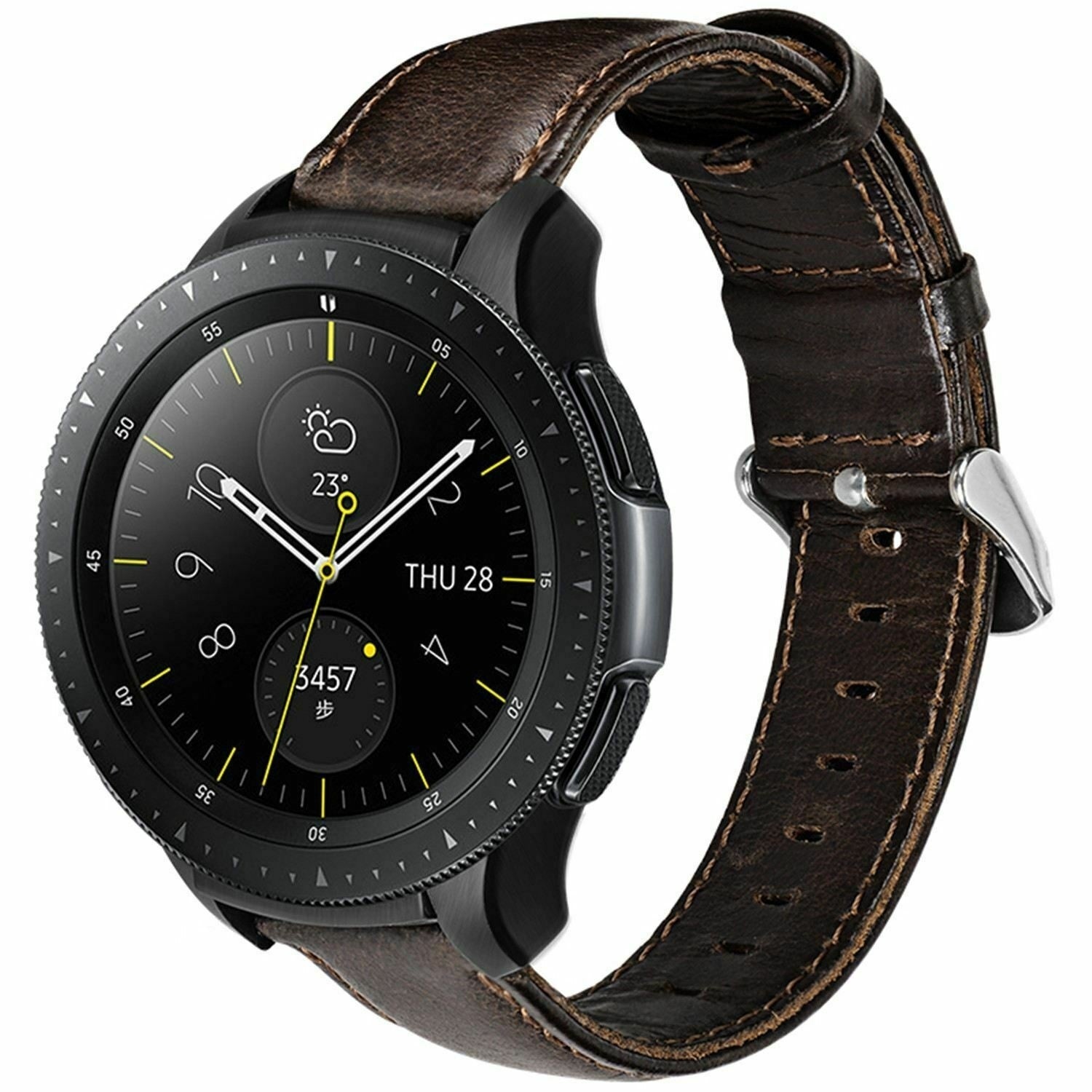 Samsung Galaxy Watch leren band 41mm / 42mm (donkerbruin)