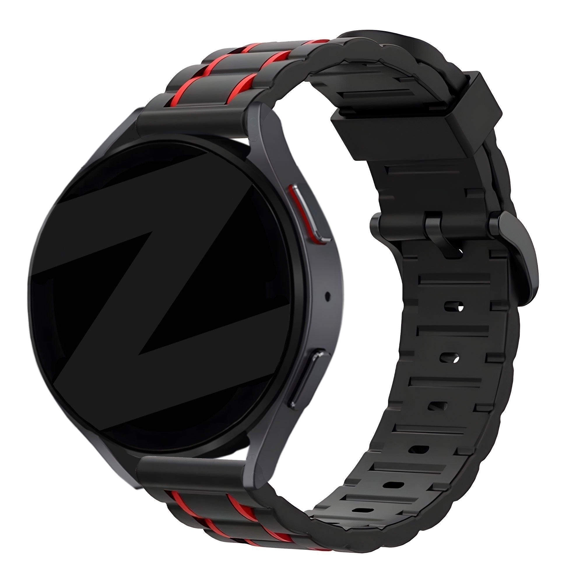 Bandz Coros Apex 46mm sport band gestreept (zwart/rood)