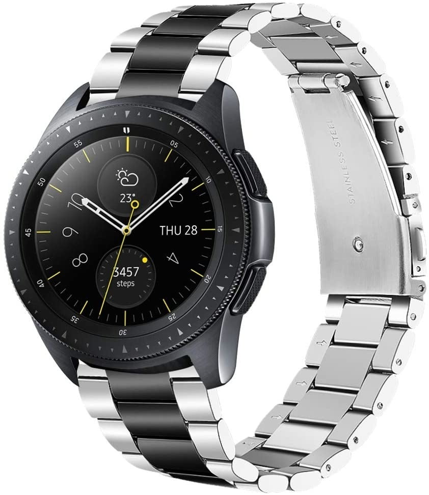 Samsung Galaxy Watch stalen band 41mm / 42mm (zilver/zwart)