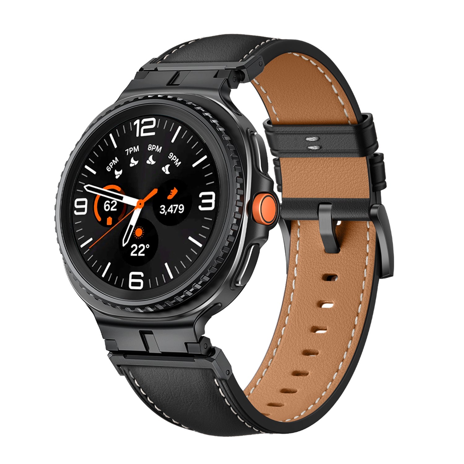 Samsung Galaxy Watch 8 - 40mm luxe leren bandje (zwart)