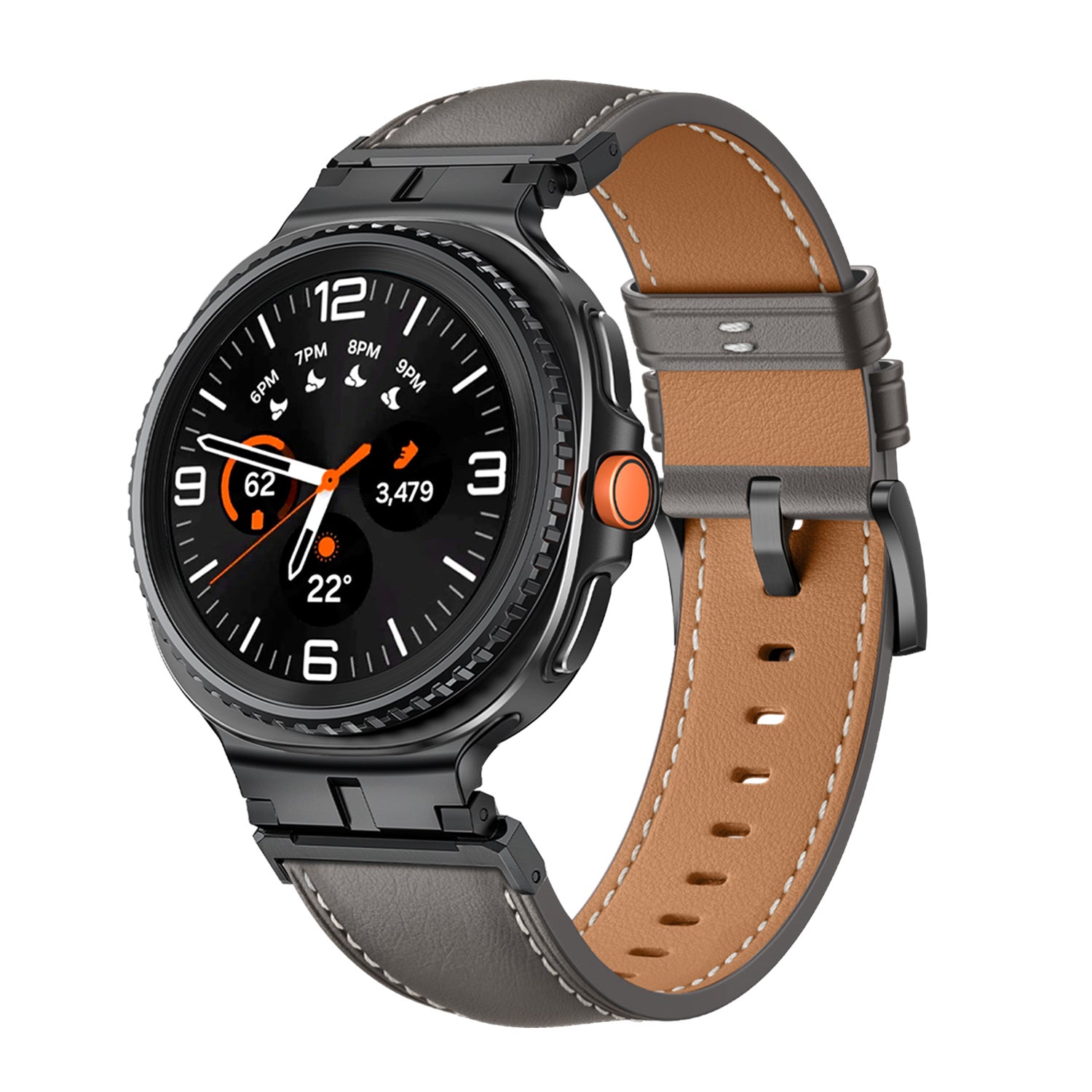Samsung Galaxy Watch 8 - 40mm luxe leren bandje (grijs)