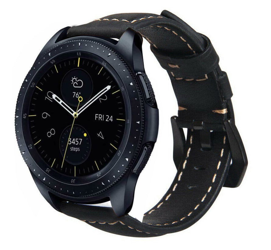 Samsung Galaxy Watch leren band 41mm / 42mm (zwart)