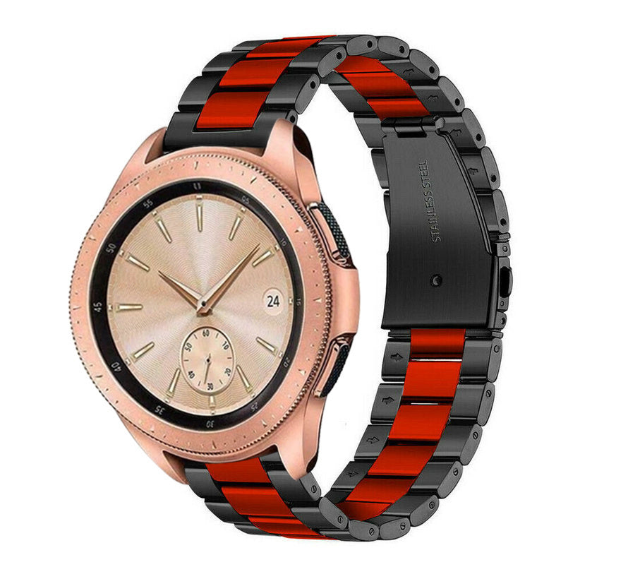 Samsung Galaxy Watch 42mm stalen bandje (zwart/rood)
