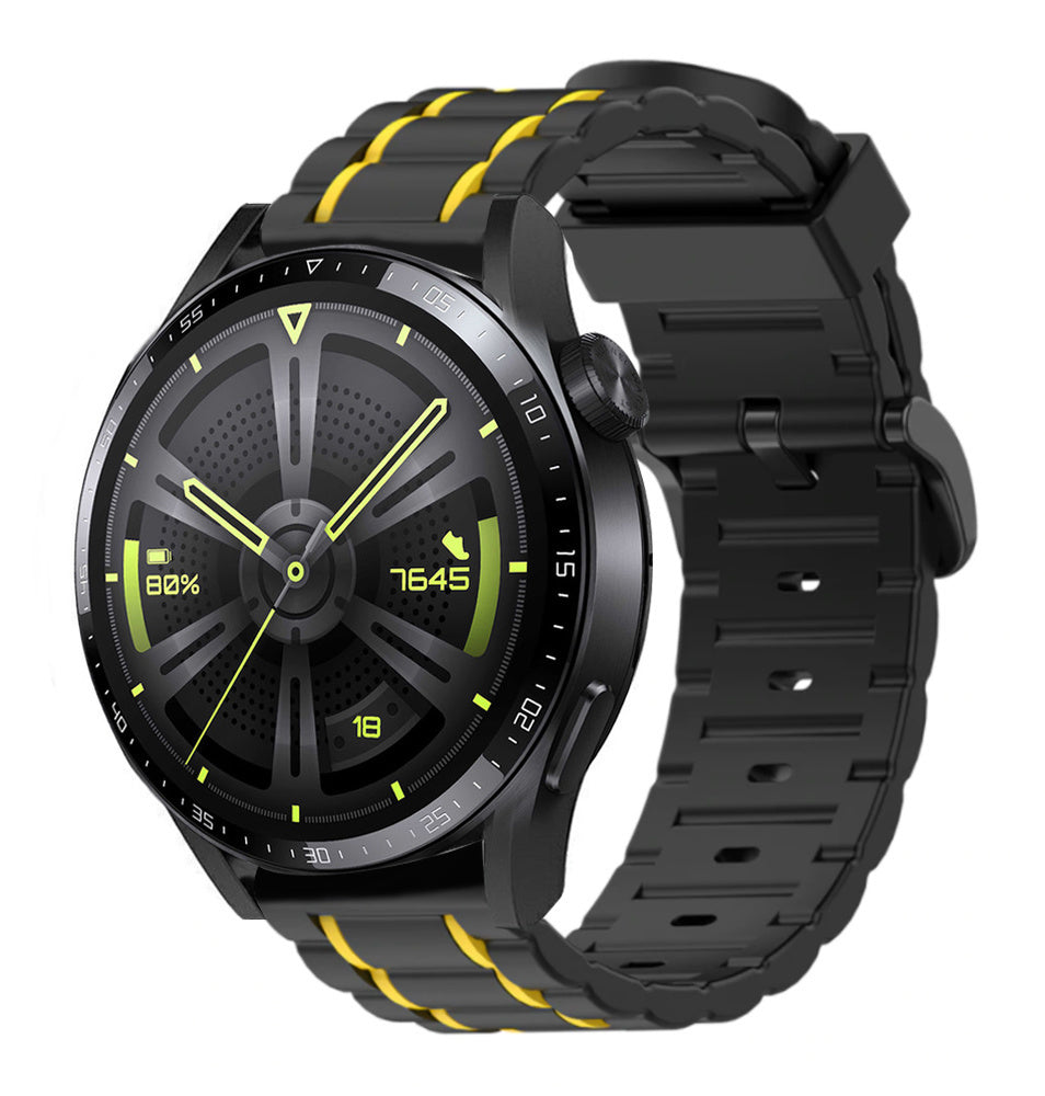 Huawei Watch GT 3 46mm sport gesp band (zwart/geel)