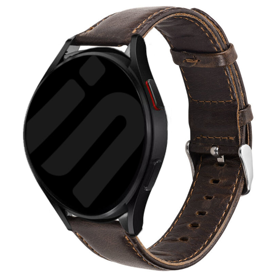 Amazfit Bip 5 leren bandje (donkerbruin)