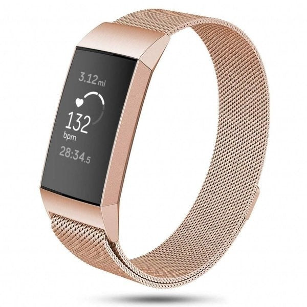 Fitbit Charge 4 Milanese band (rosé goud)