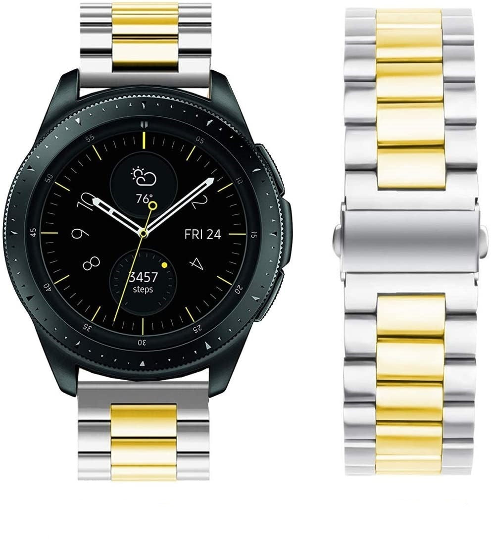 Samsung Galaxy Watch 42mm stalen bandje - zilver/goud - bandbreedte 20mm
