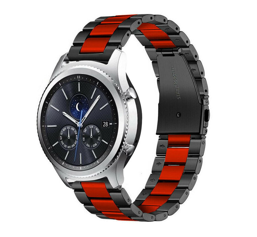 Samsung Gear S3 stalen bandje (zwart/rood)