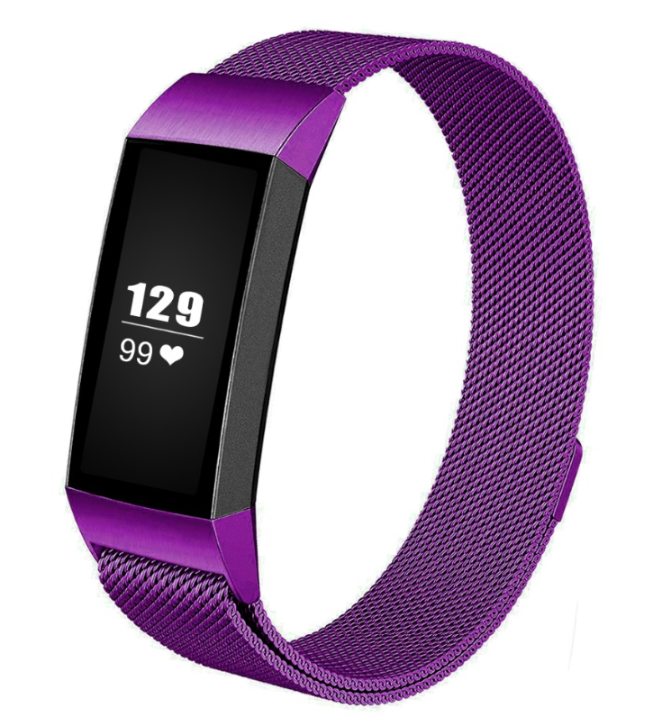 Fitbit Charge 4 Milanese band (paars)