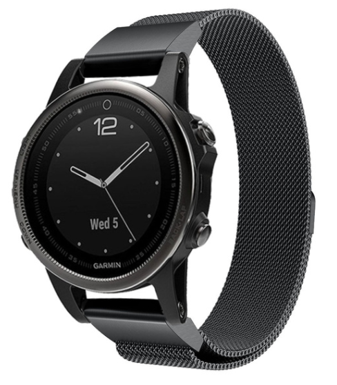 Garmin Fenix 5s / 6s Milanese band (zwart)