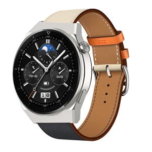 Huawei Watch GT 3 Pro 46mm leren band (wit/donkerblauw)