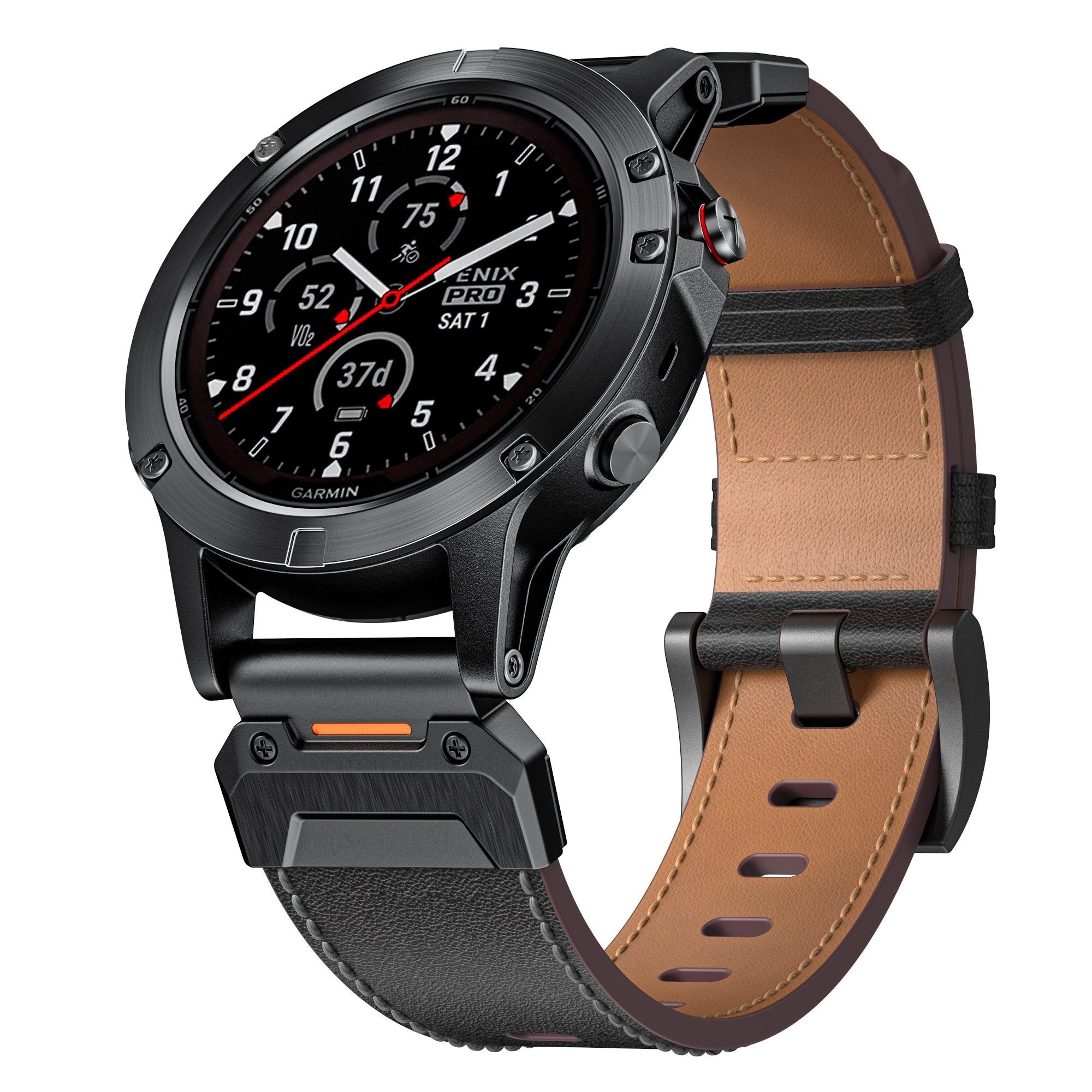 Garmin Approach S62 genuine leren bandje (zwart)