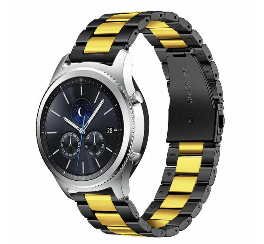 Samsung Gear S3 stalen bandje (zwart/goud)