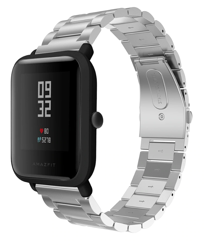 Xiaomi Amazfit Bip stalen band (zilver)