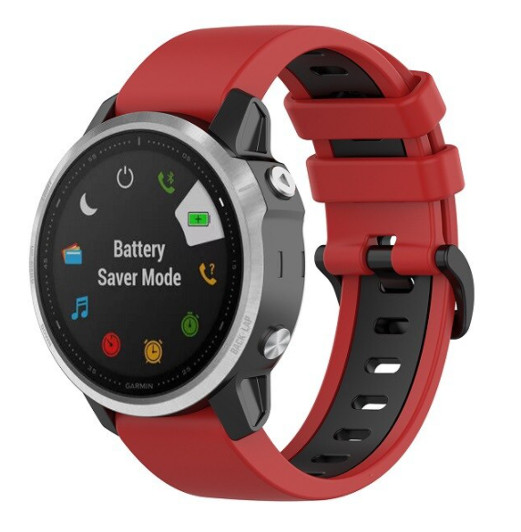 Garmin Fenix 5x / 6x sport gesp band (rood/zwart)