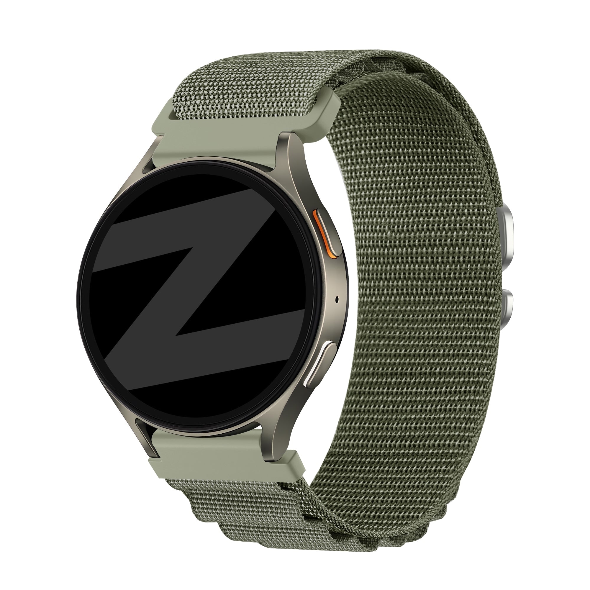 Bandz Samsung Galaxy Watch 6 Classic - 43mm Alpine nylon band (olijf)