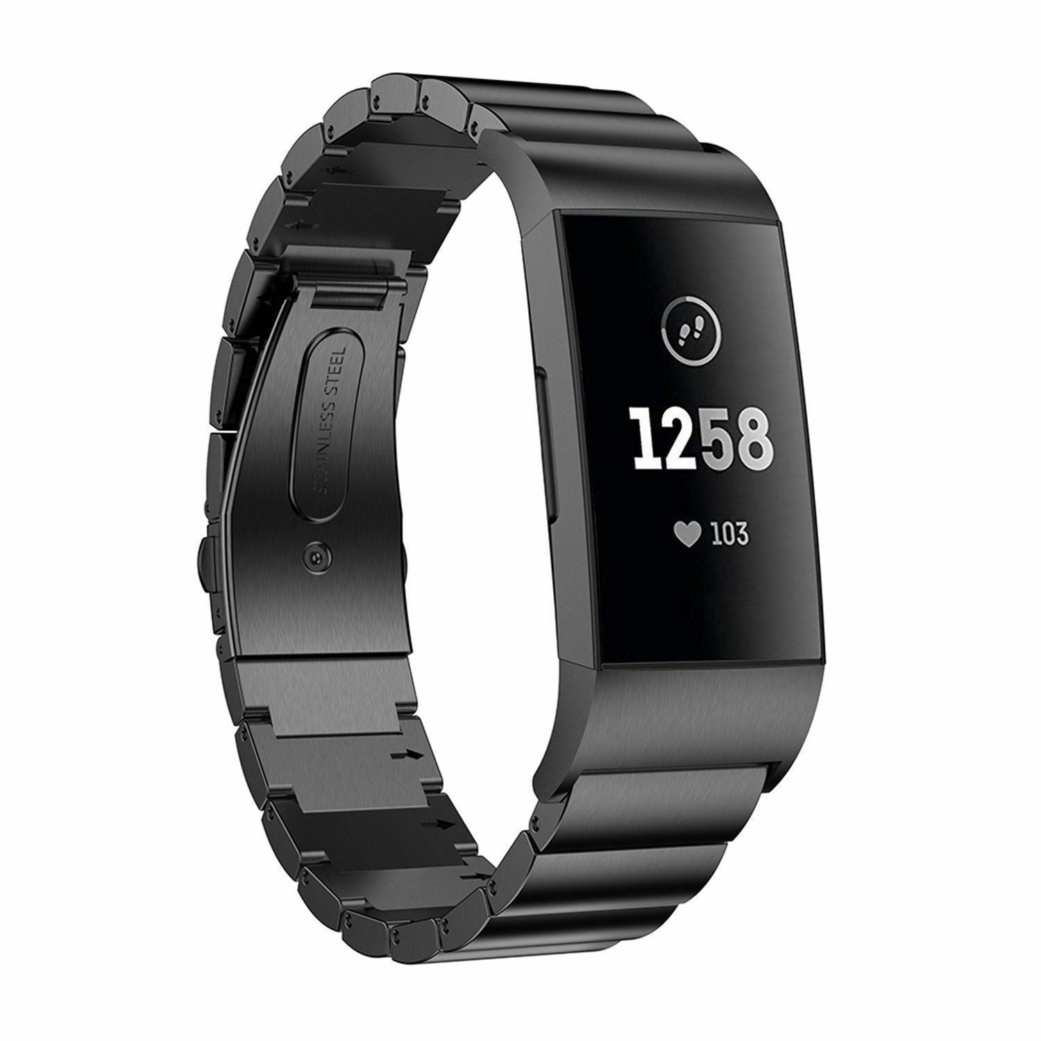 Fitbit Charge 4 luxe metalen bandje (zwart)