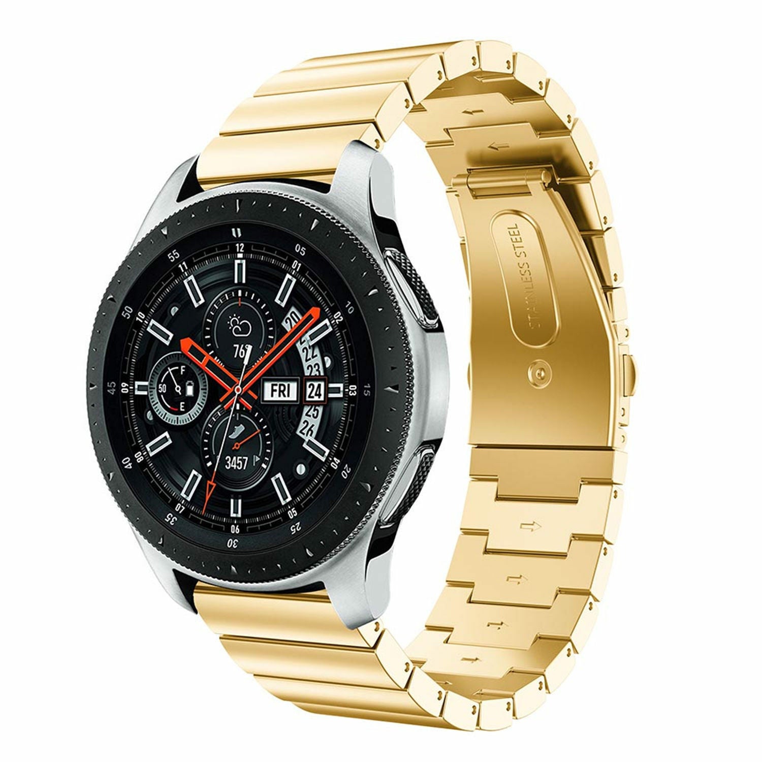 Samsung Galaxy Watch 46mm luxe metalen bandje (goud)