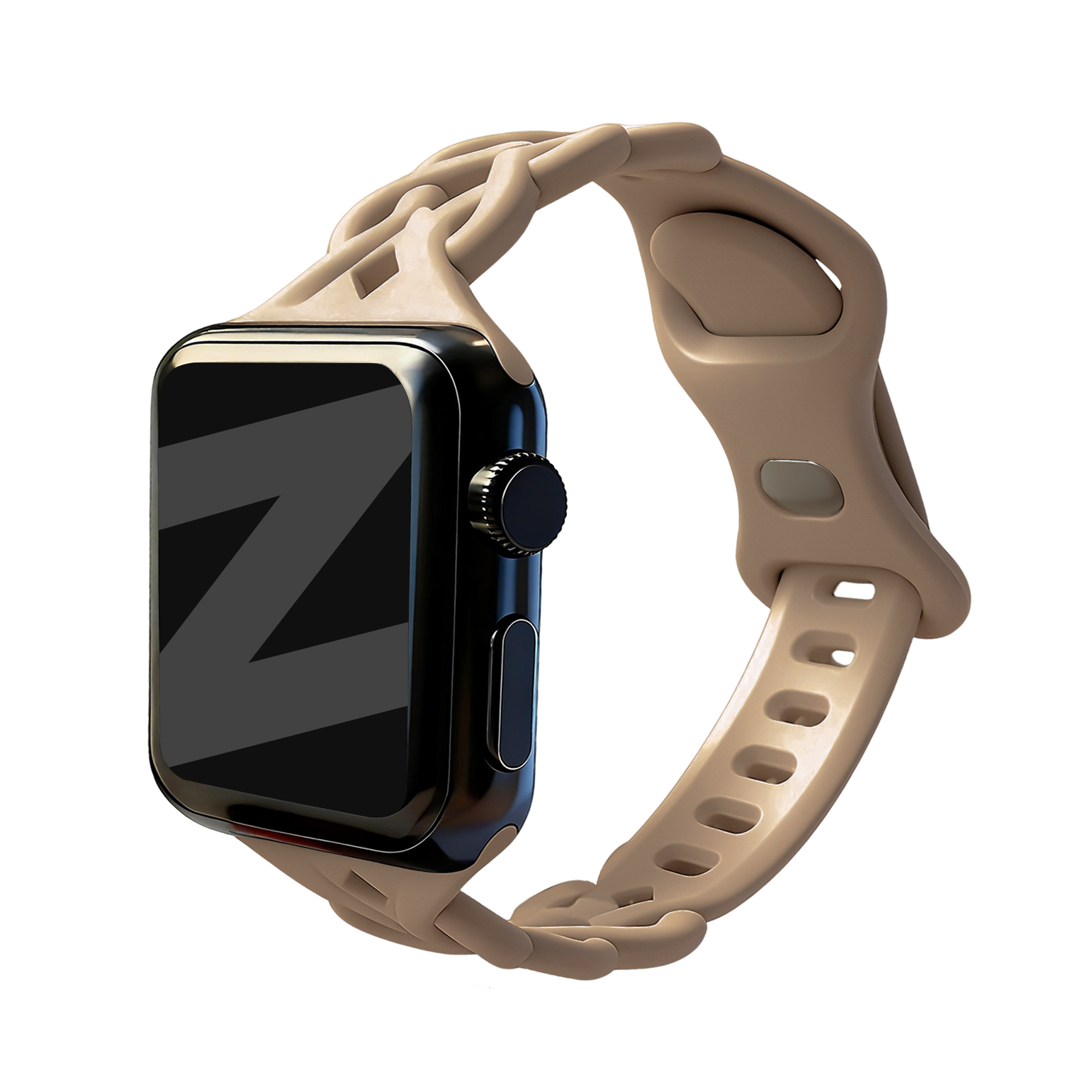 Bandz Apple Watch siliconen band 'Braided' (milk tea)