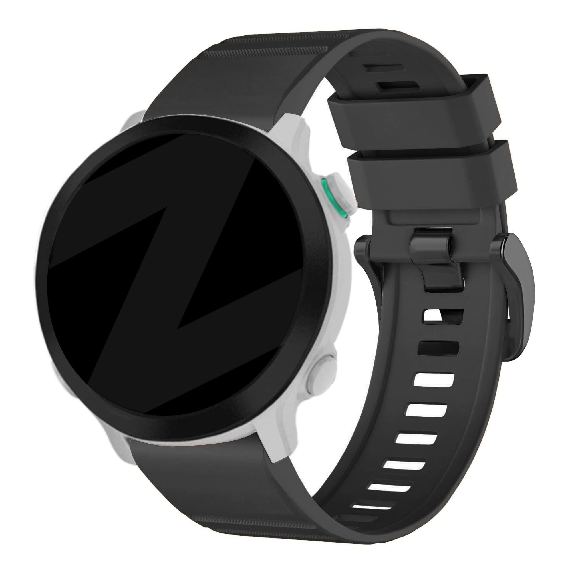 Bandz Garmin Quatix 8 - 51mm siliconen band met gesp (zwart)