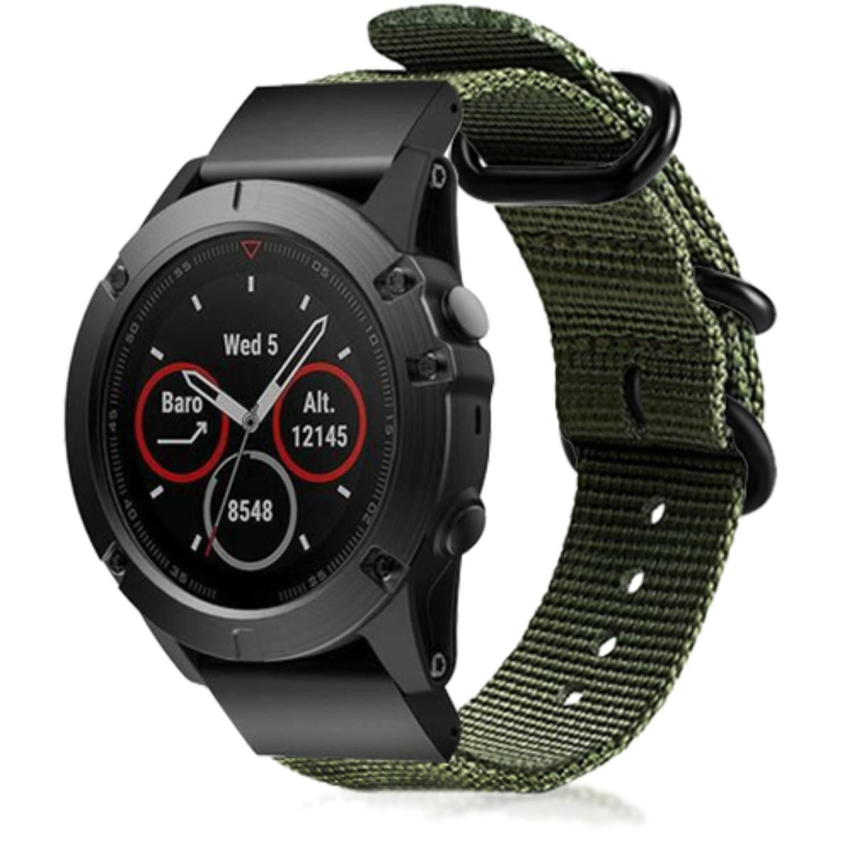 Garmin Fenix 7 nylon gesp band (groen)