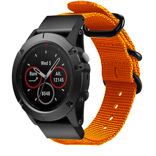 Garmin Forerunner 965 nylon gesp band (oranje)