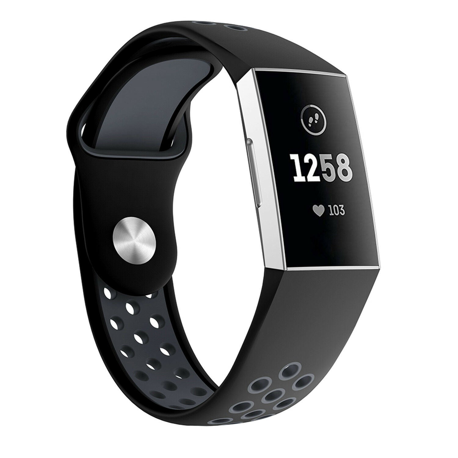 Fitbit Charge 4 sportband (zwart grijs)