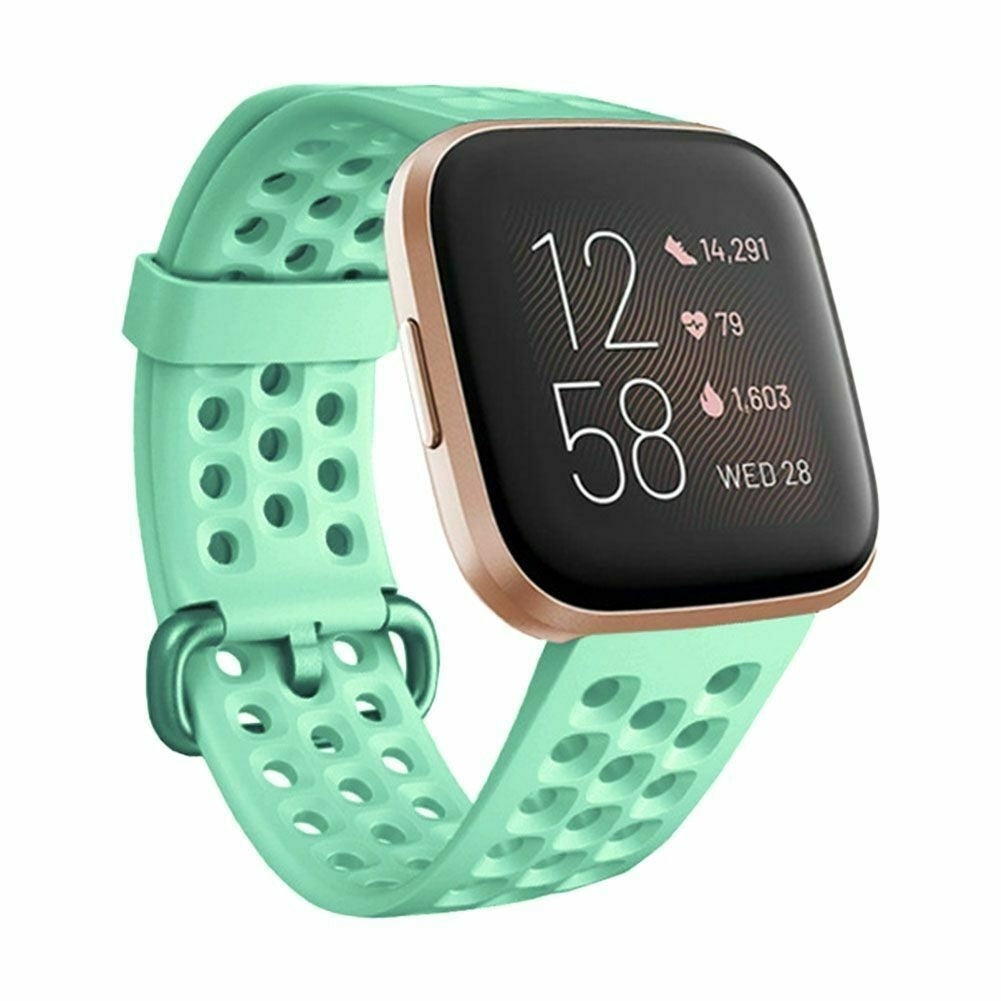 Fitbit Versa siliconen bandje met gaatjes (aqua)