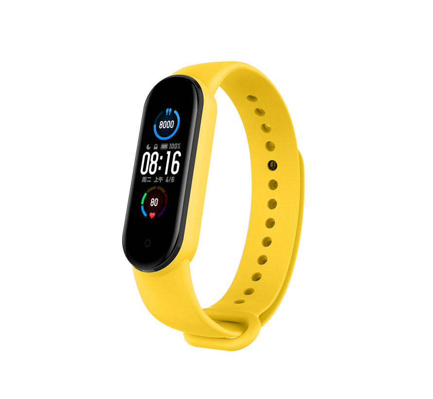 Xiaomi Mi band 5 / 6 siliconen bandje (geel)